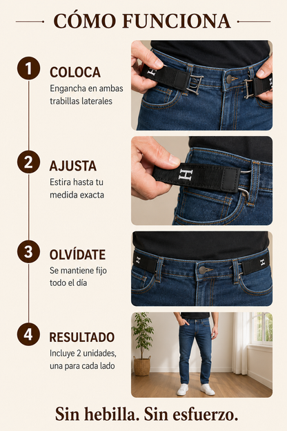 Veltora™ | Cinturón sin hebilla y sin presión