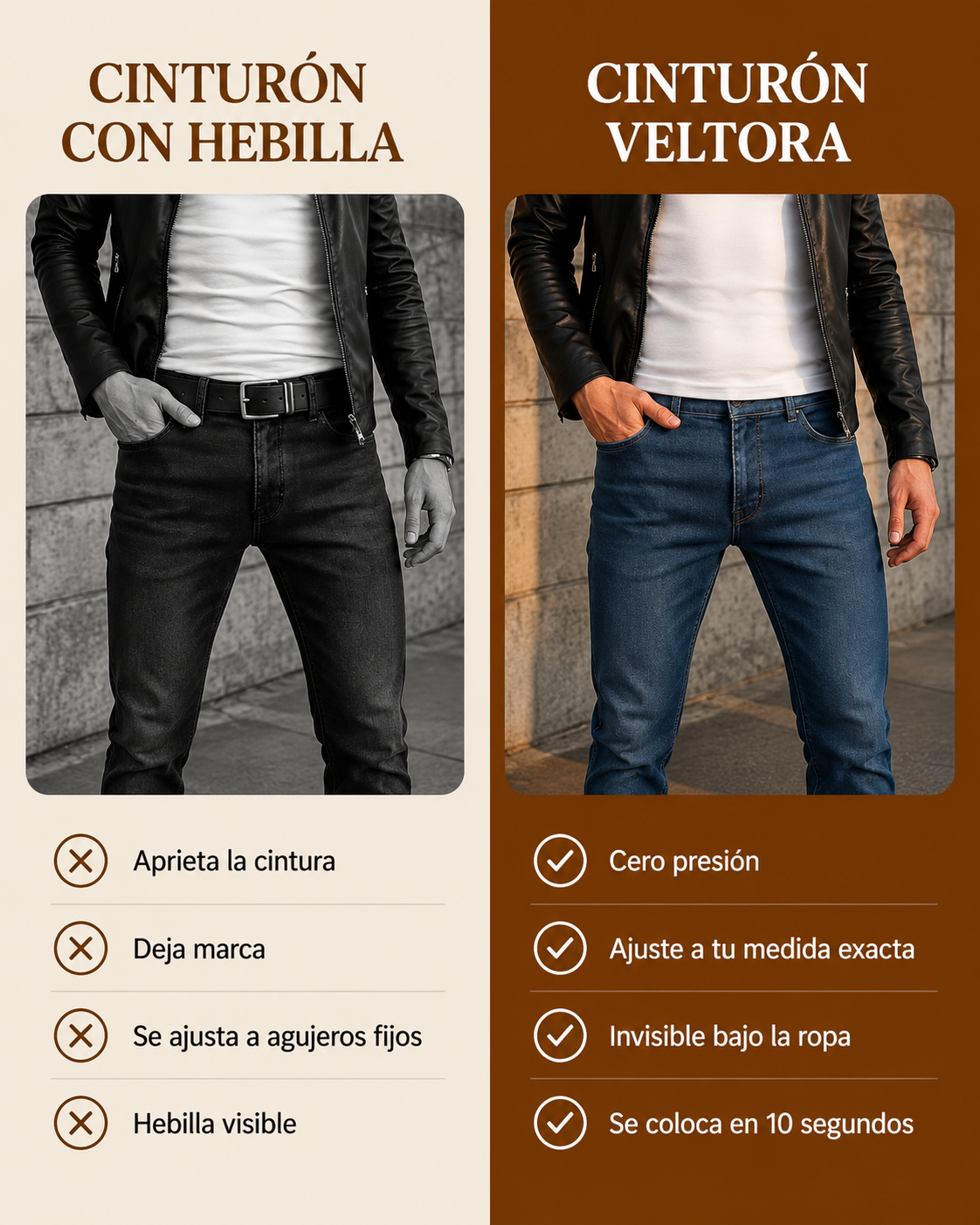 Veltora™ | Cinturón sin hebilla y sin presión